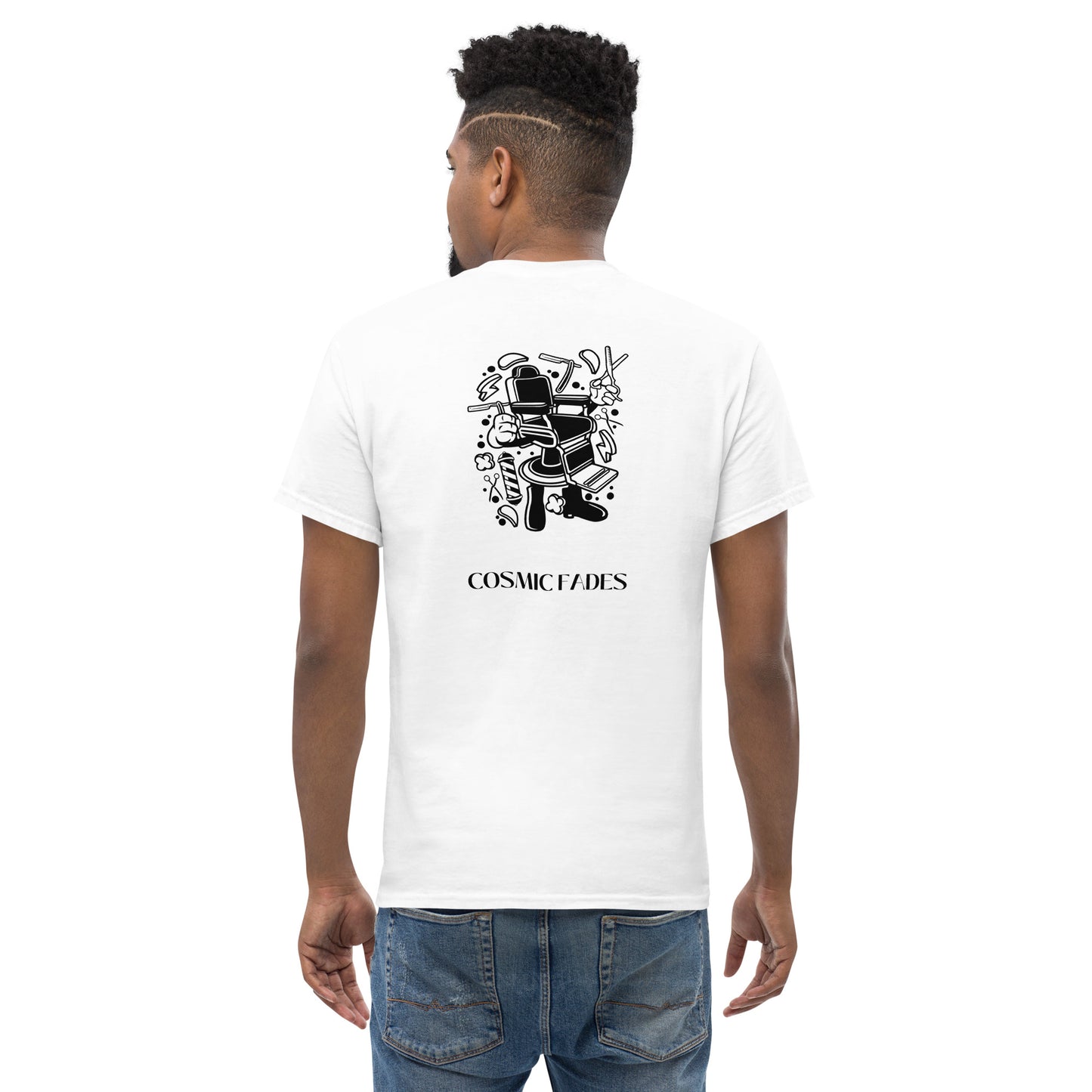 Cosmic Barber Chair White Tee