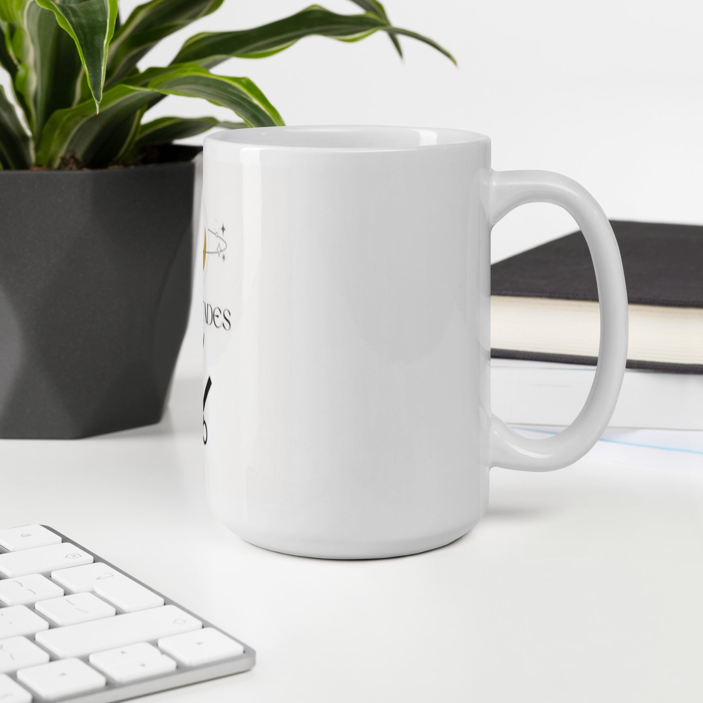 Cosmic Fades Logo White Glossy Mug