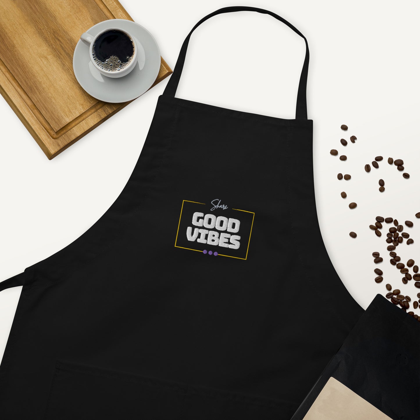 Share Good Vibes Embroidered Apron